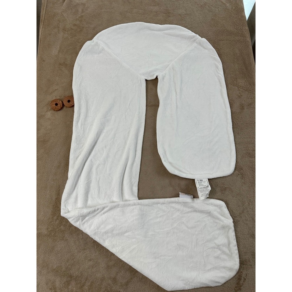 MedCline‎ Therapeutic Body Pillow Case White Plush Replacement Cover J-Shape EUC